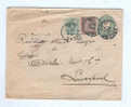 228/16 -  Entier Postal Enveloppe 10 C  + TP 46 Et 49 En DOUBLE PORT - ANVERS 1893 Vers LIVERPOOL - Covers