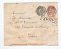 229/16 -  Entier Postal Enveloppe Fine Barbe 10 C  + Timbre Télégraphe 60 C - EXPRES De VERVIERS Station 1898 - Sobres