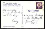 US - STATUE OF LIBERTY Stamp IMPERFORATE Three Sides On PALM SPRINGS POSTCARD - Storia Postale