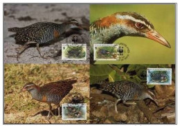 Cocos Keeling Islands 1992 WWF W. W. F. Maximum Cards X4 Set Birds Bird Buff-banded Rail Fauna - Cartes-maximum