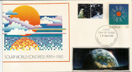 Congrès Mondial Solaire A Perth. Un Entier Postal Australien De 1983. Oblitération Premier Jour - Other & Unclassified