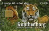 # DANMARK DANMONT-36 Knuthenborg - Tiger 100 Puce?  -animal,tiger,tigre- Tres Bon Etat - Danimarca