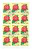 Korea (DPRK), Year 1979, 12 Stamps In Block, Mi 1823, Roses, Cancelled Unused - Rozen