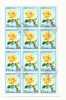 Korea (DPRK), Year 1979, 12 Stamps In Block, Mi 1824, Roses, Cancelled Unused - Rozen