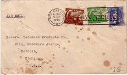 IRLANDE - 1946 - LETTRE PAR AVION Pour DETROIT (USA) - Storia Postale