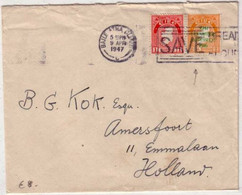 IRLANDE - 1947 - LETTRE De BAILE ATHA CLIATH => AMERSFOORT (HOLLANDE) - - Covers & Documents