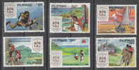 Filippine   -   1988.  Ciclismo, Pesca,  Golf,  Vela.  Cycling, Fishing, Golf, Sailing.  Complete  Set. MNH - Klimmen