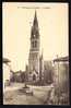 CPA  ANCIENNE- FRANCE- VERNOUX (07)- L'EGLISE- LA PLACE ET LA FONTAINE- CARDEUR-MATELASSIER AMBULANT AU TRAVAIL- RARE ! - Vernoux