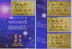 Folder Gold Foil Taiwan 2001 12 Zodiac Stamps S/s Oval Astronomy Unusual - Neufs