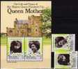 Queen Elisabeth II. Mother 1985 St.Vincent 421/2+Block 12 ** 11€ Zum 85.Geburtstag Mit Hut Als Mädchen Sheet Grenadinen - St.Vincent (1979-...)