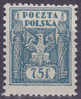 POLEN - Michel - 1922 - (Ostoberschlesien) Nr 6 - MH* - Gebruikt