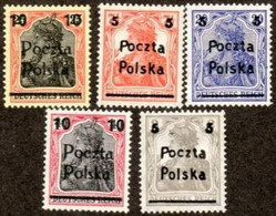 POLAND..1919..Michel # 130-134...MLH...MiCV - 55 Euro. - Nuevos