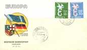 SAAR 1958 EUROPA CEPT FDC / SAARBRUECKEN 2f / - 1958