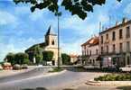 93-ROMAINVILLE...L'EGLISE ST-GERMAIN L'AUXERROIS PLACE DE LA MAIRIE AVEC COMMERCES,VOITURES........CPM - Romainville