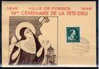 Carte Souvenir Du 700° De La Fête-Dieu à Fosses - Covers & Documents