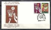 GREECE ENVELOPE (B 0036)  29th FIBA CONVENTION (INTERNATIONAL BASKET BALL FEDERATION)   -  ATHENS   5.6.1984 - Maschinenstempel (Werbestempel)