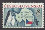 Checoslovaquia Czechoslovakia 1991 Penguin Birds Oiseaux  Aves Antarctic Treaty MNH - Pinguine