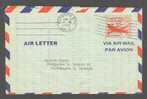 United States Air Letter Aerogramme REDWOOD CITY Calif. 1955 Cover To Amager Copenhgen Denmark Aeroplane - 2c. 1941-1960 Storia Postale