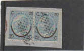 Italy-1865 20c On 15c Blue Used Pair - Usados