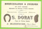 63 - MARINGUES - Carte Commerciale S. DORAT - Maréchalerie & Ferrure - Réparations D´outillage Agricole (fer à Cheval) - Maringues