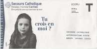 France - Enveloppe Réponse T Ecopli - Secours Catholique. - Cartes/Enveloppes Réponse T