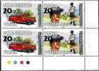 TONGA 1997 Fireman Police Dog Truck OVPT:new Value .se-tenant 4-BLOCK TRAFFIC LIGHT - Tonga (1970-...)