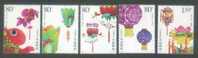 China 2006-3 Folk Lantern Stamps Flower Butterfly Dragonfly Lotus Goldfish Dragon Vegetable - Legumbres