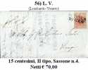L.V.-SP-0056 - Piego Con 15 Centesimi, Sassone N.5, Da Padova - Lombardo-Venetien