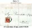 L.V.-SP-0058 - Piego Con 15 Centesimi, Sassone N.5, Da Vicenza - Lombardo-Venetien