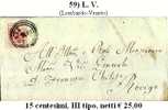 L.V.-SP-0059 - Piego Con 15 Centesimi, Sassone N.6 (carta Sottile), Da Adria - Lombardo-Venetien