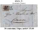 L.V.-SP-0063 - Piego Con 30 Centesimi, Sassone N.8, Da Udine, Il 3 Settembre 1853 - Lombardy-Venetia