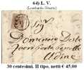 L.V.-SP-0064 - Piego Con 30 Centesimi, Sassone N.21, Da Padova, Il 13.08.1857 - Lombardije-Venetië
