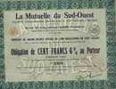 LA MUTUELLE DU SUD OUEST ( MARENNES CHARENTE INFERIEURE)  1932 - Banque & Assurance