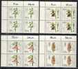 1984 Germany Berlin MNH  Blocks Of 4 Cplt Set Of Orchids, Semipostal Welfare Issue - Blokken