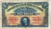 UNITED KINGDOM SCOTLAND 1 POUND BLUE COMMERCIAL BANK MAN FRONT & BUILDING BACK DATED 08-4-1935 P? READ DESCRIPTION !! - 1 Pound