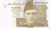 BILLETE DE PAKISTAN DE 5 RUPEES  SIN CIRCULAR  (BANKNOTE) - Pakistán