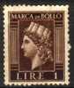 1945 MARCA DA BOLLO Lire 1  Usata / Used - Fiscali