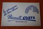 BUVARD ALIMENTAIRE BISCUITS COSTE MARSEILLE " LA RECOMPENSE DES BONS ELEVES" COULEUR  BLEU  FONCé - Food