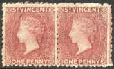 St. Vincent #5 (SG 5) Mint No Gum 1p Victoria Pair From 1863 - St.Vincent (...-1979)