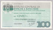 Italy Milano INSTITUTO CENTRALE DI BANCHE E BANCHIERI 100 LIRE 25.02.1977 BANCA ROSENBERG COLORNI & C. - Andere & Zonder Classificatie