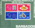 BV0347 Barbados  1974 UPU Hundred Years Stamp On Stamp Map S/S(4) MNH - U.P.U.