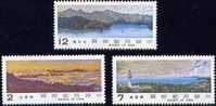 1981 Taiwan Scenery Stamps Lake Mount Lighthouse Landscape Sea Clouds - Water