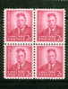 1946 Canal Zone 2 Cent Theodore Roosevelt Issue  #138  MNH Block Of 4 - Zona Del Canal