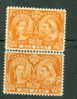 1897 Canada 1 Cent Diamond Jubilee Issue  #51 Mint Vertical Pair No Gum - Gebraucht