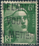 Pays : 189,06 (France : 4e République)  Yvert Et Tellier N° :  884 (o) - 1945-54 Marianne Of Gandon