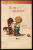 *VALENTINE* Signed Clapsaddle ~ Boy & Puppy *Nobody Loves Me* Embossed Postcard W5 - Clapsaddle