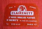 1 Plaque Racloir Clairenett Paris 44 Rue De L Aqueduc - Other & Unclassified