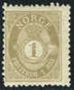 Norway #47a Mint Hinged 1o Gray From 1895 - Neufs