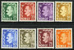 Norway #345-52 XF Mint Hinged Haakon Type From 1955-57 - Unused Stamps