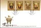 FDC(A) Taiwan 2010 Ancient Chinese Art Treasures Stamps Buddhist Statues Buddha Censer Culture - FDC